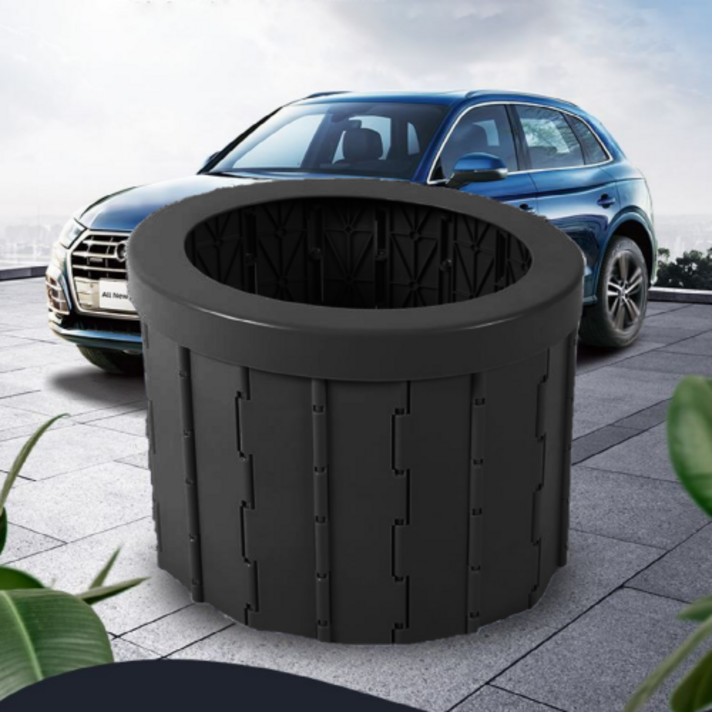 차박 준비물 캠핑 휴대용 접이식 변기 이동식 간이 화장실 비대면 언택트 노지 캠핑 용품, 블랙