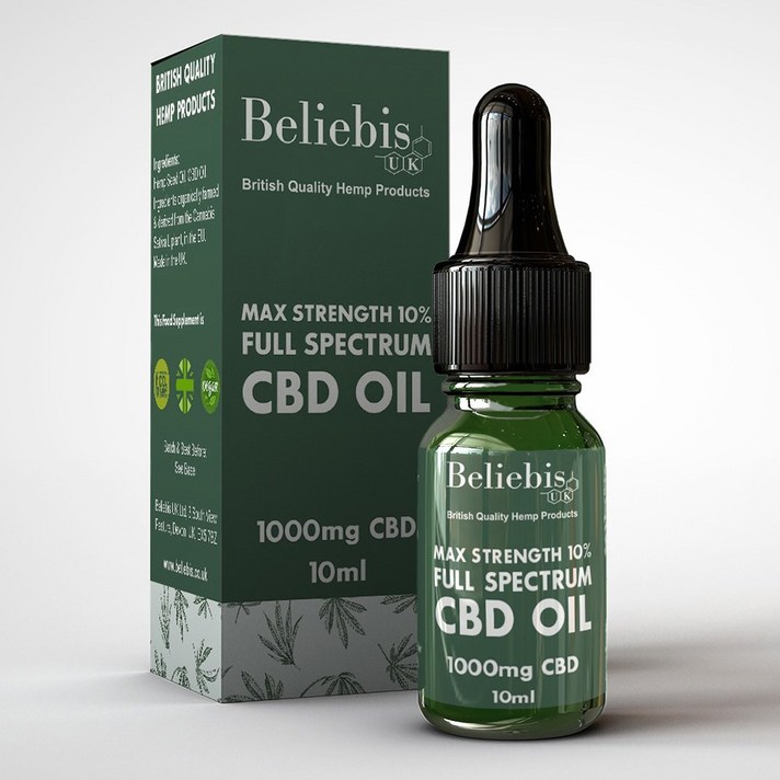 Beliebis UK 영국 본사직영 프리미엄 CBD 오일 10%, 1병, 10ml