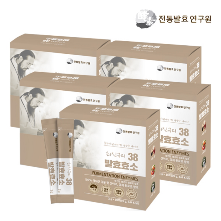 전통발효연구원 최진규의38발효효소 3gx30포 5박스, 3g, 150개입