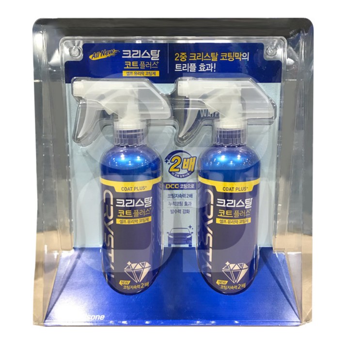불스원 All New 크리스탈 코트 플러스 800ml(400ml*2개) 1세트 유리막코팅지속력 2배