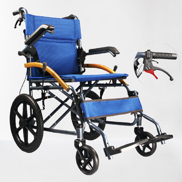 경량 접이식 수동 일반형 휠체어 초경량 노인 여행용 휴대용 휠체어, E
