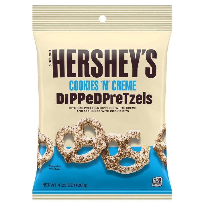 허쉬 쿠키 앤 크림 딥트 프레첼, 120g, 1개