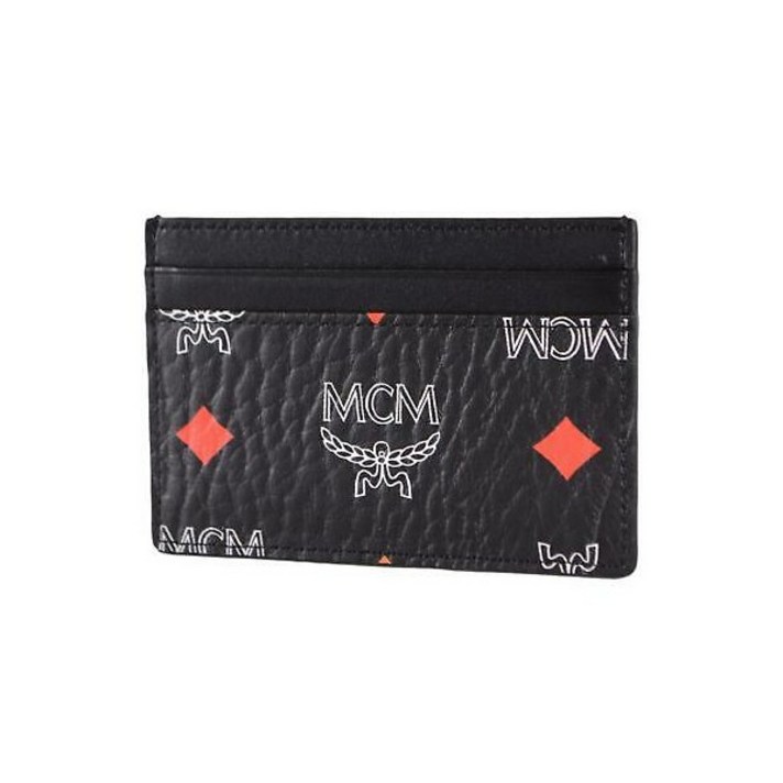 218840 MCM 엠씨엠 블랙 Diamond Spectrum Visetos 캔버스 미니 카드 케이스 지갑