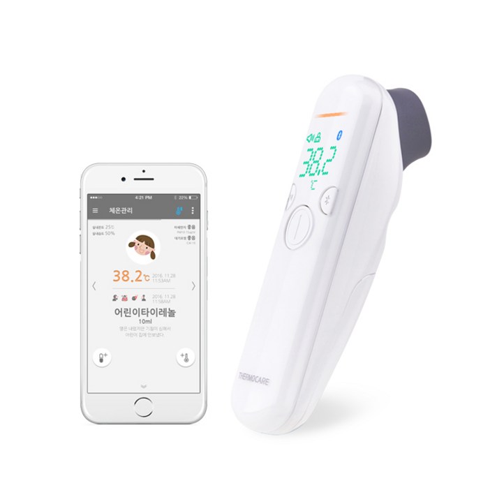 써모케어 식약처허가 비접촉 체온계 MT-3000 의료기기 국내산, 1개