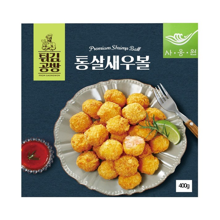 간편식 사옹원 튀김공방 통살새우볼 튀김250g 소스150g 400g 냉동, 단일상품