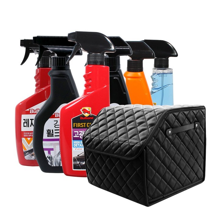 불스원 케미컬 7종 셀프 세차용품세트 + 트렁크정리함 세차패키지, 1세트