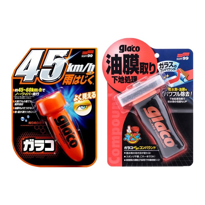 글라코 자동차 유리 유막 제거제 발수 코팅제 G47+G4세트