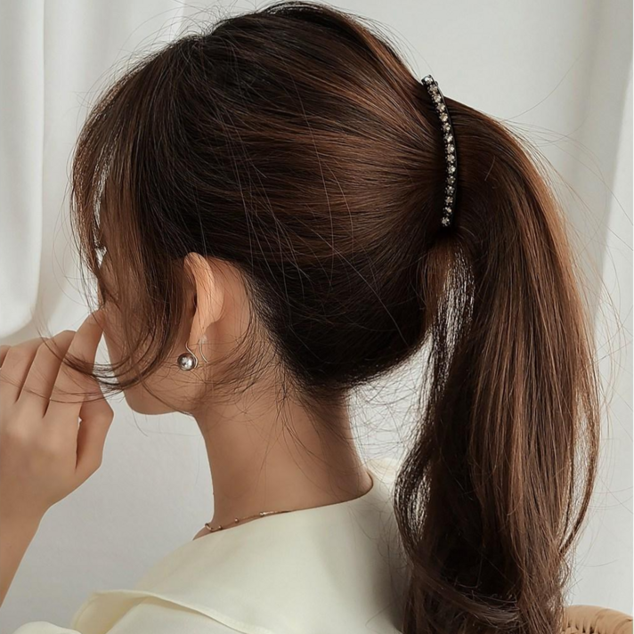 초콜리트쥬얼리 루아 큐빅 슬림 아크릴 바나나 집게핀 4color