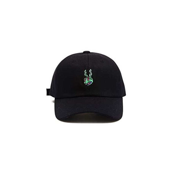 BSRABBIT [비에스라빗토] 남녀 공용 자수 가공품 능직 코튼 솔리드 컬러 로우 캡 야구 모자 TRIPPY RABBIT BLACK [FREE] [병행 수입품]