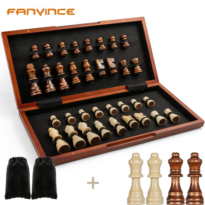 FanVince 체스 원목 체스 세트, 색상 혼합, 2, 12세
