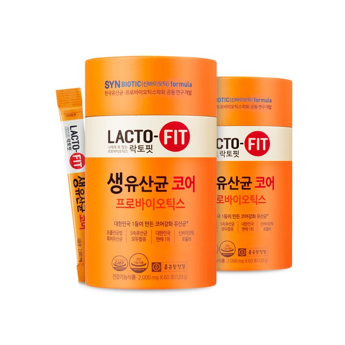 종근당 락토핏 생유산균 코어, 120g, 2개