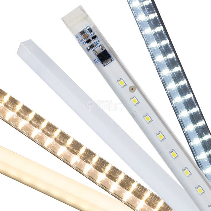 하이전구 220V 직결용 LED바 간접무드등 투명 불투명 600mm 1200mm, 1개, 브레드코드2m 플러그 코드선 흑색