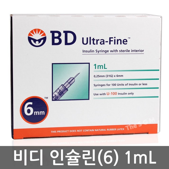 BD 울트라 파인II 인슐린 주사기 1박스 100개 [31G 6mm 1ml], 1개