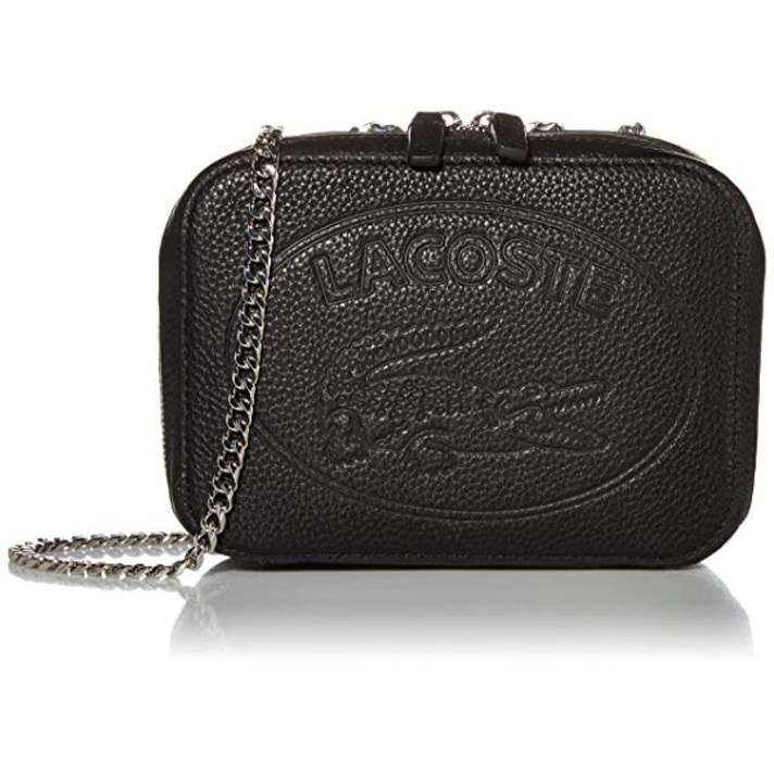Lacoste WOMEN LEATHER CROSSOVER WITH CHAIN