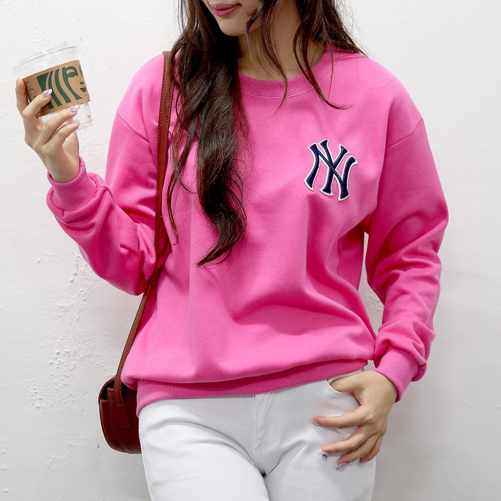 여자친9 좋은소재 영문자수 빅사이즈(S~2XL) 맨투맨