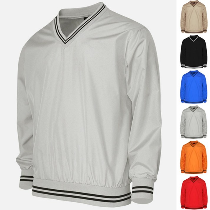 더탑스 방수 방풍 브이넥 바람막이 긴팔 티셔츠