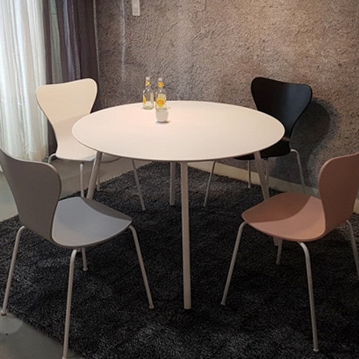 라움 화이트 원형 식탁 타원형 라운드 테이블 2인 4인 6인 8인 벤치 의자, 화이트원형1000