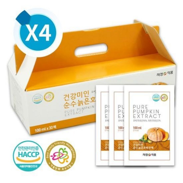 무안 호박즙 100ml 120팩 HACCP 황토 건강즙 저온착즙, 상세설명 참조, 건강미인 늙은호박 90팩