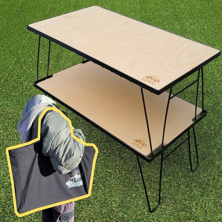 레스터 쿨러스탠드 야외 캠핑 접이식 테이블 우드 상판 나무, 쿨러스탠드（단품）, 추가 안해요