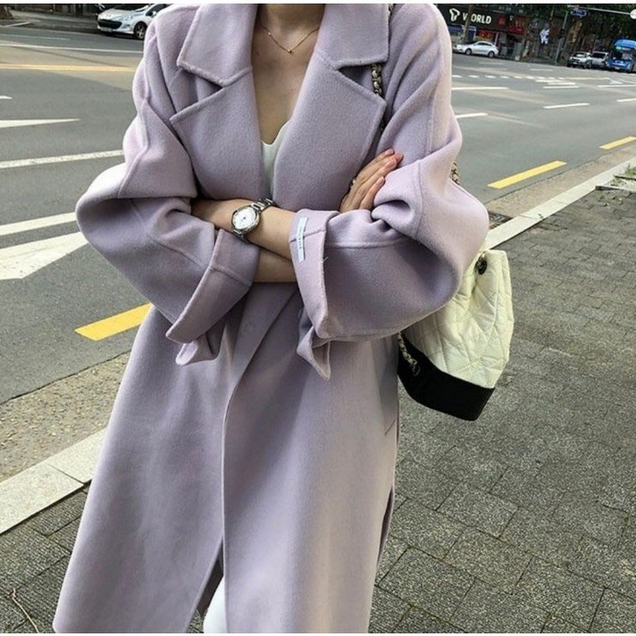 주이 여성용 롱코트 바이올렛 베이지 블랙 겨울 코트