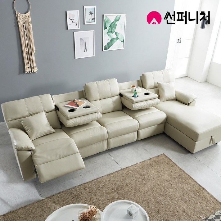 썬퍼니처 3인용 4인용 6인용 체이스 리클라이너 소파 수납형 카우치, 착석시 좌형카우치_6인용_아이보리(3월말 순차배송)