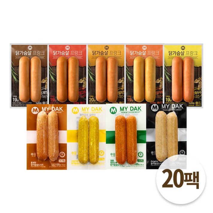 마이닭 닭가슴살 소세지 100g 9종 20팩 골라담기, 02_리얼카레 소세지 100g 20팩