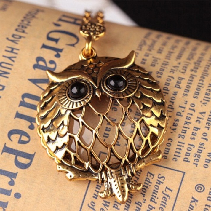 부엉이 겸용 노인 목걸이 돋보기 레트로 앤틱, 상세페이지 참조