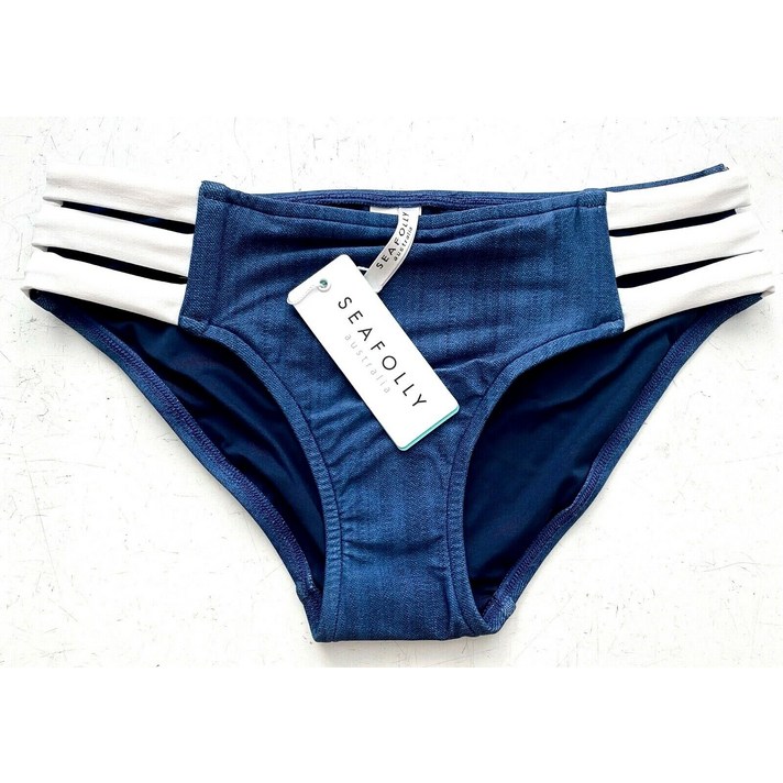 229500 씨폴리 Australia Block Party Strappy 데님 블루 Hipster Bikini Bottom