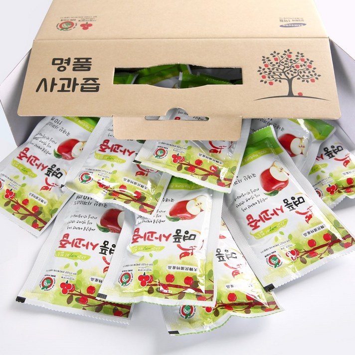 마캐는젊은농부들 부용농산 영주 저온착즙 사과즙 50포 (사과즙박스없음), 1개, 110ml