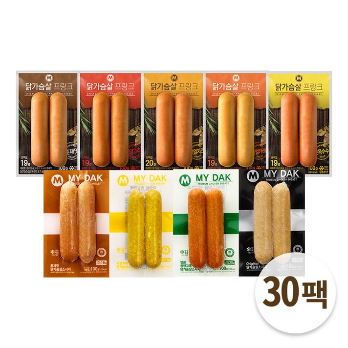 마이닭 닭가슴살 소세지 100g 9종 30팩 골라담기, 02_리얼카레 소세지 100g 30팩