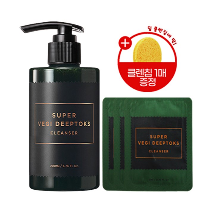 원더바스 슈퍼베지 딥톡스 클렌저 200ml + 샘플 3매 증정
