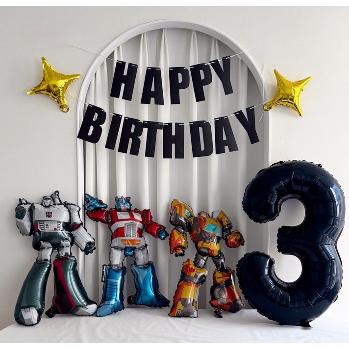 로보트풍선 생일파티 풍선세트, 1개