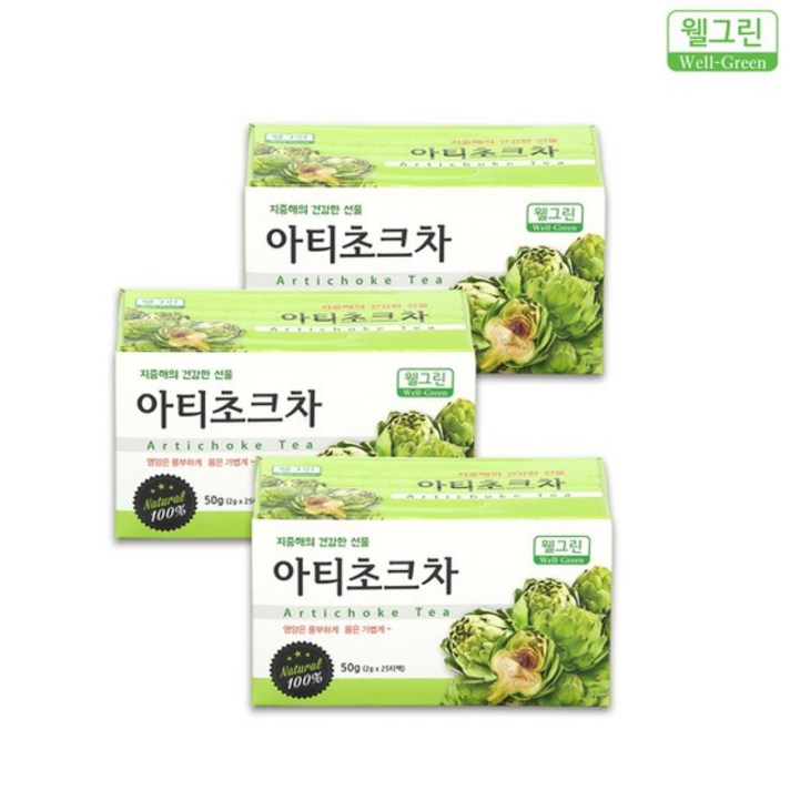 웰그린 아티초크차 25T x 3box, 01_[웰그린] 아티초크차 25T x 3box, 상세설명 참조