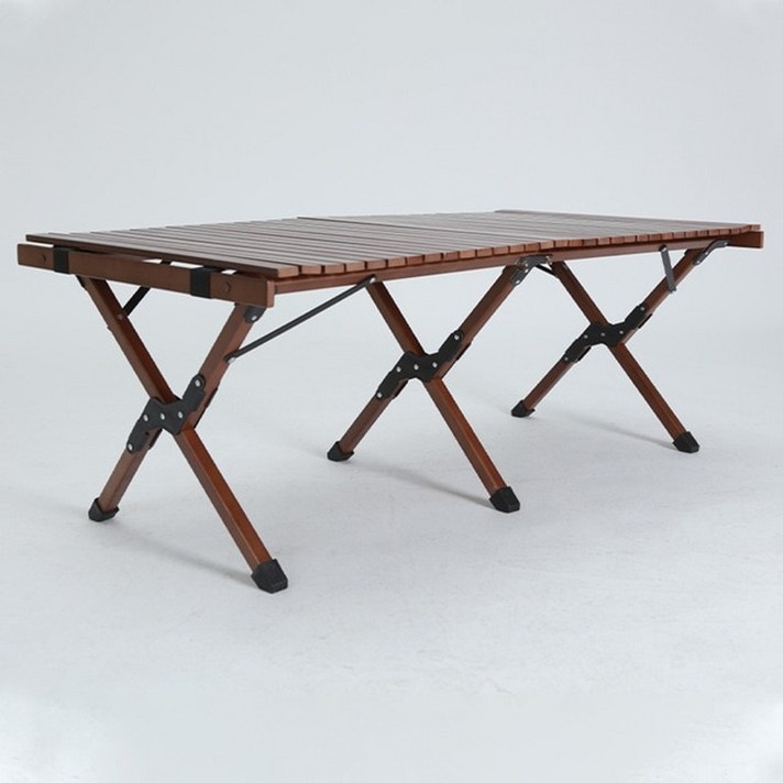 캠핑 테이블 120cm 90cm OEM 야외 접이식 캠핑 나무 책상 휴대용 롤 384, 1-120x60x45cm