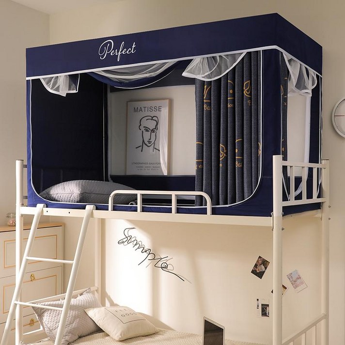 나뭇잎캐노피 사무실 이케아 침대 학생 기숙사 대학 침실 커튼 침대 커튼 모기장 두꺼운, 0.9m 침대 1.1m 높이의 작은 고래, 다른