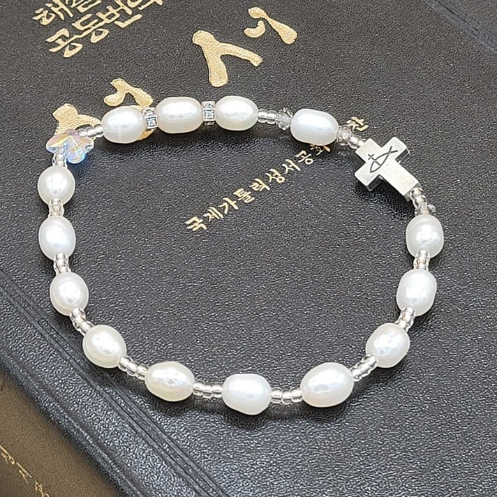 라파엘라엔 담수진주 실버묵주팔찌