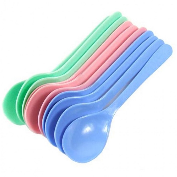 3색 플라스틱 그린스푼 10P 일회용품 위생숟가락, 상세페이지 참조, 상세페이지 참조