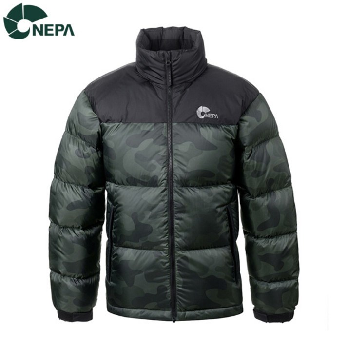NEPA 네파 공용 포르테 프린트 구스다운자켓 그린위시카키 7F72006