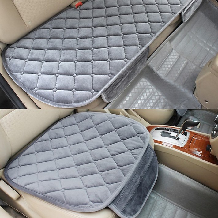 자동차방석 3개 세트(운전석 조수석 뒷좌석) 차량용방석 4계절 사용(봄 여름 가을 겨울), 검정색(블랙)