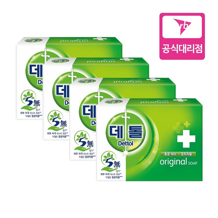 데톨 오리지널 항균비누, 95g, 4개