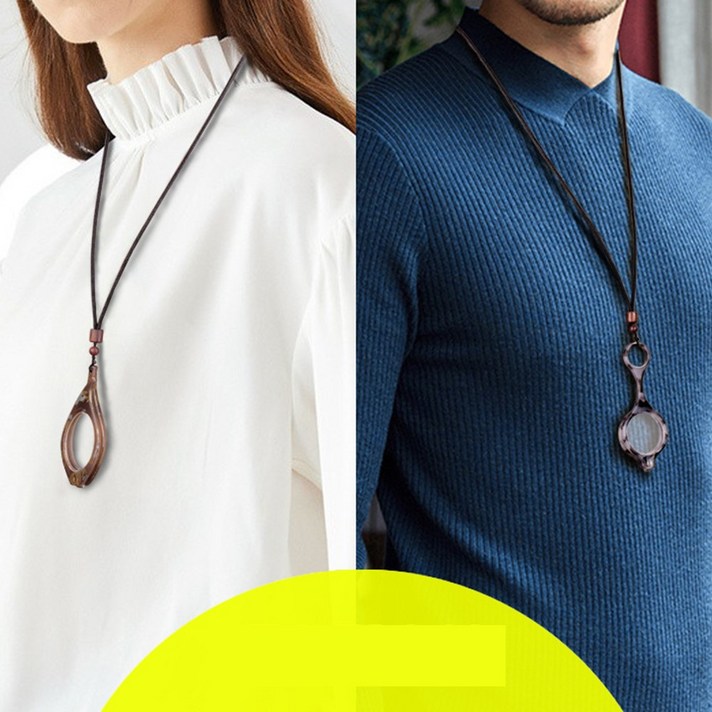 휴대용 목걸이 돋보기 노안 확대경 접이식 블루200