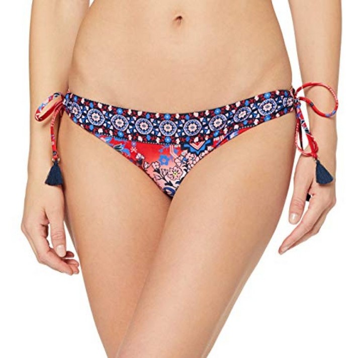 Seafolly 여성용 프리 스피릿 브라질 루프 사이드 타이 비키니 하의 (칠리 칠리) 12, 단일옵션