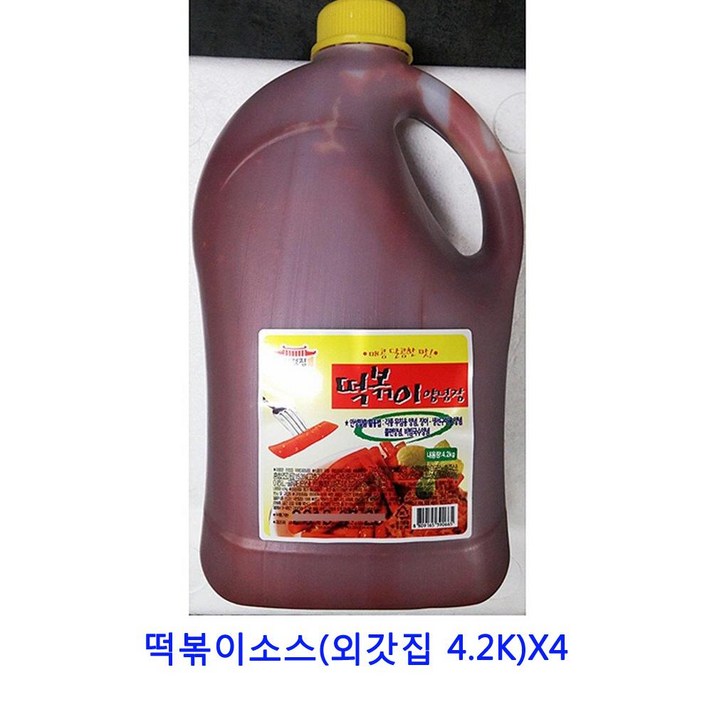 업소용 식자재 떡볶이소스(외갓집 4.2K)X4 쯔유 굴소스 샤브샤브육수 샐러드소스 마라탕 데리야끼소스 떡볶이소스 참소스 갈릭디핑소스 불닭소스 만능멸치육수 두반장 기라델리초코소스 양념치킨소스, 단일상품(WBQ931)
