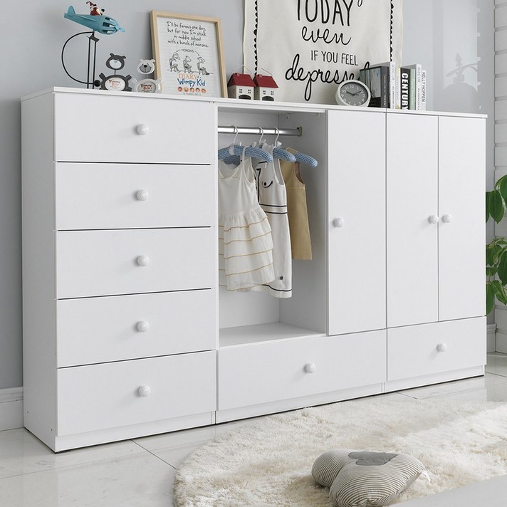 리츠데코 토미 베이비장 세트 A 도어형(일반) 옷장+수납장+5단서랍장 유아동수납장>>옷장, 화이트”>		</div>
<div class=