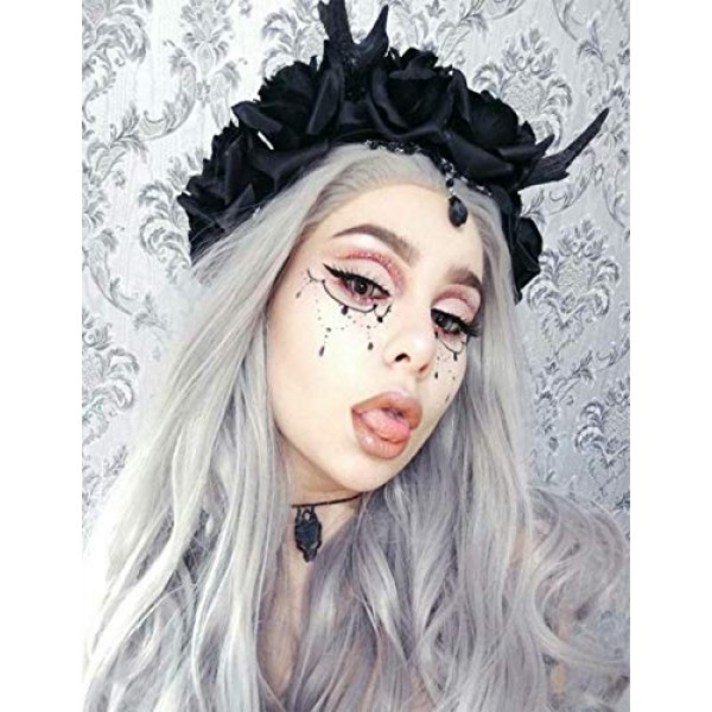 My Precious Gray Lace Front Wig Sliver Long Wavy Synthetic Wigs for Women Middle