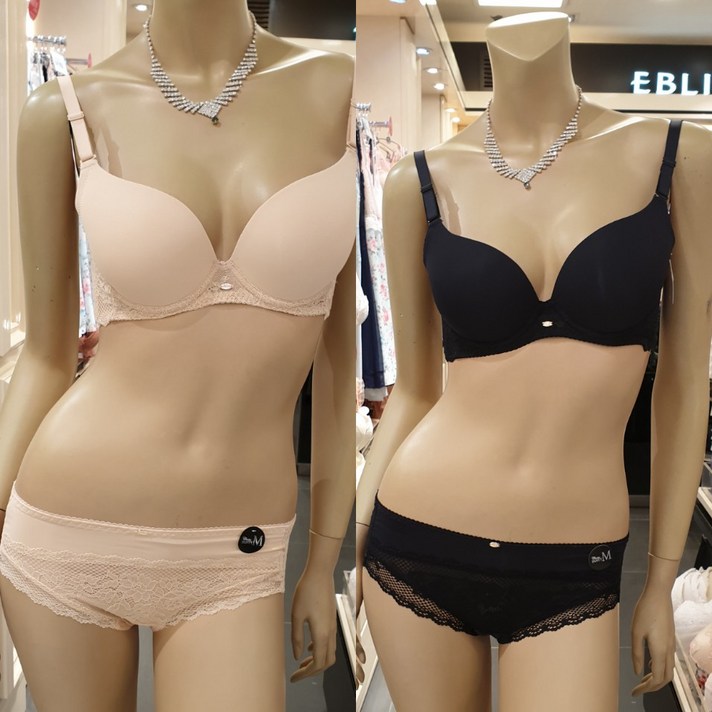 에블린 심플한 디자인으로 얇은 옷에도 비치지않아요~19SS_솔리드 풀컵젤_브라 레이스팬티세트 2종택1 뉴코아 인천