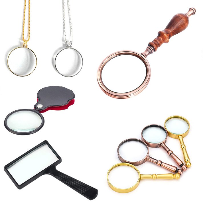 이제이 노안 돋보기 휴대용 목걸이 고급 확대경 효도선물, 1개, 4.접이식포켓