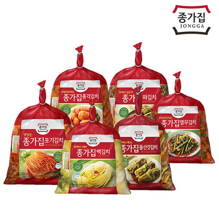 [종가집] 포기김치2.3kg + 별미김치1kg (총각/열무/백/갓/파 택1), 선택1:3. 포기김치2.3kg + 백김치1kg