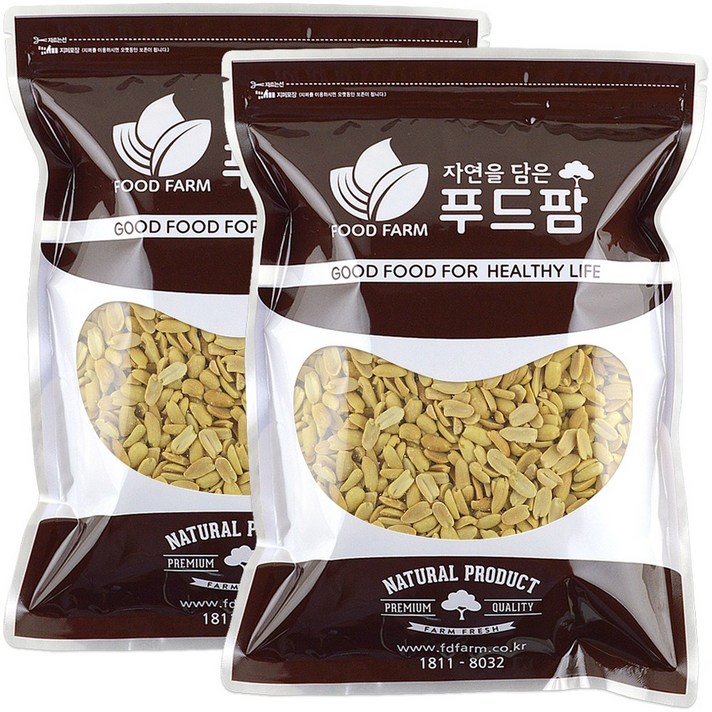 땅콩 특A급 햇 볶음땅콩(반태) 2kg(1kg+1kg), 2팩, 1kg
