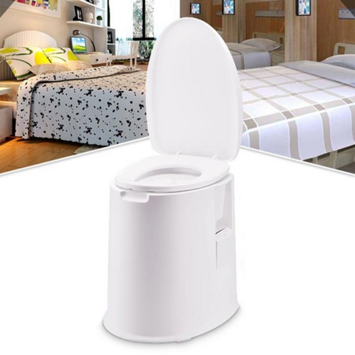 살림의발견 휴대용 요강 이동식 캠핑용 간이 화장실 환자용 의료용 노인용 변기 좌변기, 1개, 화이트